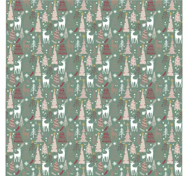 Kerststicker bos patroon - TenStickers