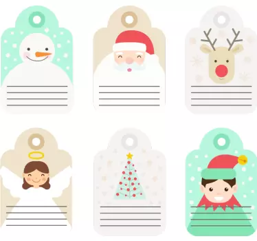 Kerst sticker kado labels - TenStickers