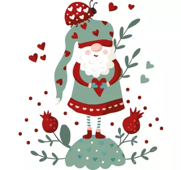 Kerst kabouter muursticker - TenStickers