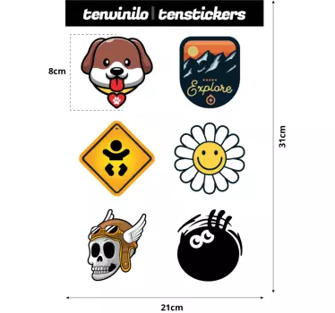 Verschillende cartoons autosticker set - TenStickers