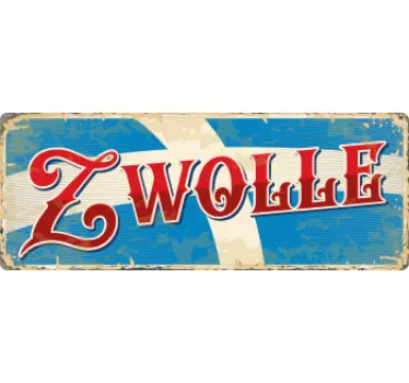 Vlag van Zwolle sticker - TenStickers