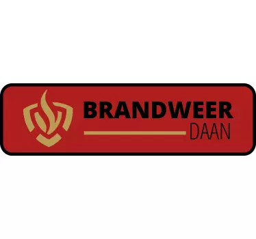 Gepersonaliseerde auto sticker brandweer met naam - TenStickers