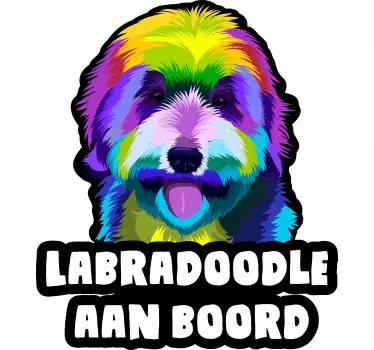 Labradoodle aanboord kleurrijk - TenStickers