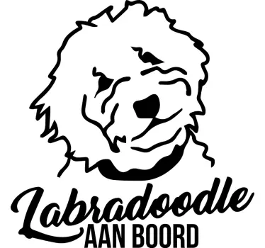 Sticker voor op auto labradoodle aan boord silhouet - TenStickers