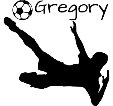Naam muursticker kinderkamer voetballer - TenStickers
