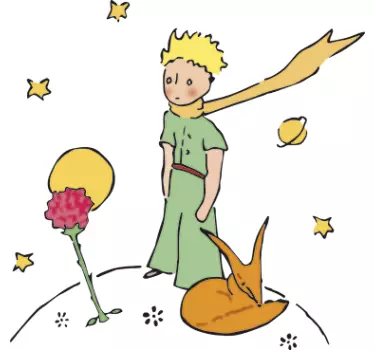 Kleine prins en roos muurzelfklevende sticker - TenStickers