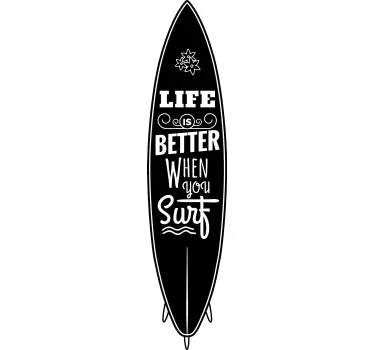 Muursticker sufboard tekst - TenStickers