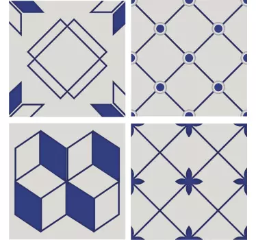 Tegelstickers keuken geometrisch ontwerp - TenStickers