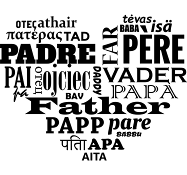 Vader verschillende talen etalage sticker - TenStickers