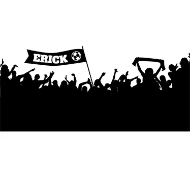 Muursticker Voetbalsupporter Eigen Naam - TenStickers