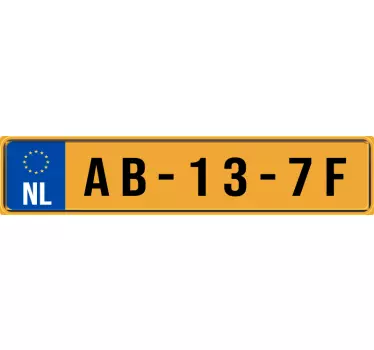 Gepersonaliseerde nummer plaat muursticker - TenStickers