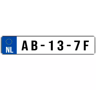 Auto kenteken muursticker - TenStickers