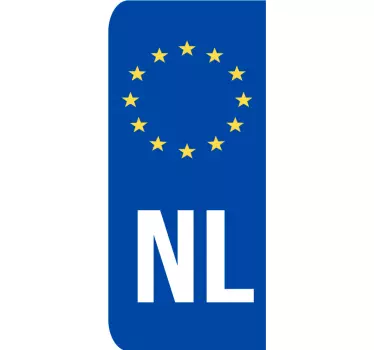 Blauw kentekenplaat sticker land - TenStickers