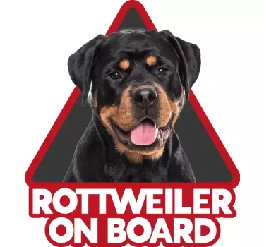 Rottweiler hond aan boord autosticker - TenStickers