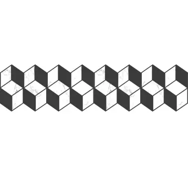 Zwart wit geometrische rand sticker - TenStickers
