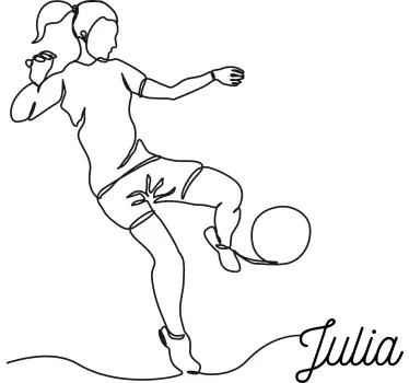 Vrouwelijke voetbalster silhouet - TenStickers
