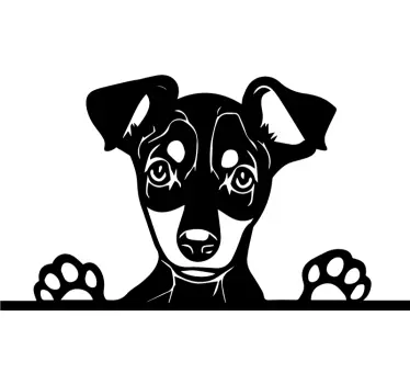 Sticker voor op auto glurende hond - TenStickers