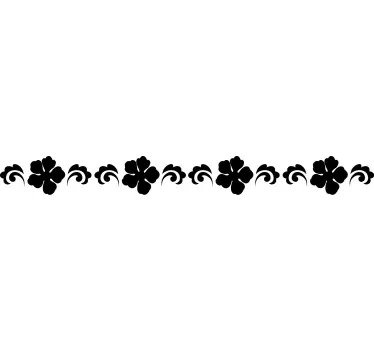 Fiets sticker met bloemen streep - TenStickers