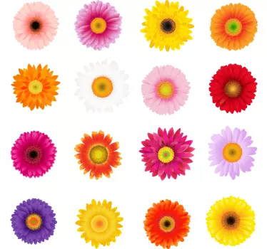 Gerbera bloemen fiets sticker - TenStickers