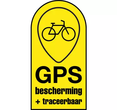 Fietssticker GPS geel - TenStickers