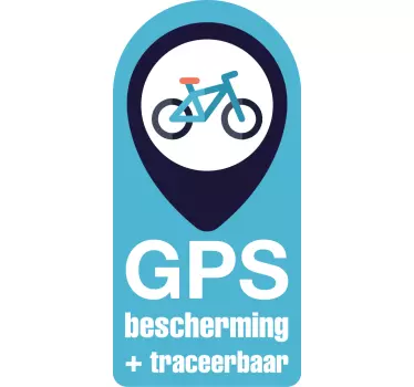Fiets sticker met GPS blauw - TenStickers