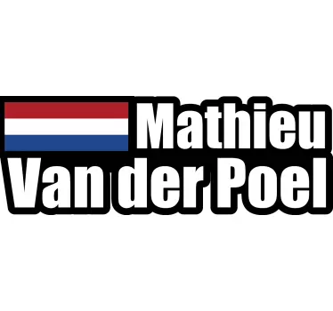 Fietssticker naam met vlag - TenStickers