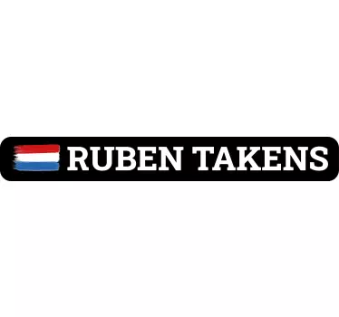 Fiets sticker met naam en vlag - TenStickers