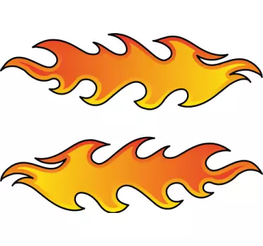Fiets sticker met vlammen set - TenStickers