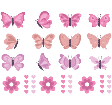 Fiets sticker roze vlinders - TenStickers
