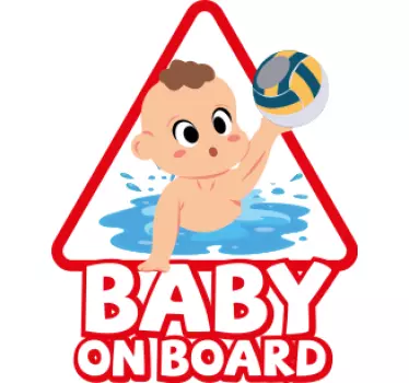 Baby aan boord waterpolo autosticker - TenStickers