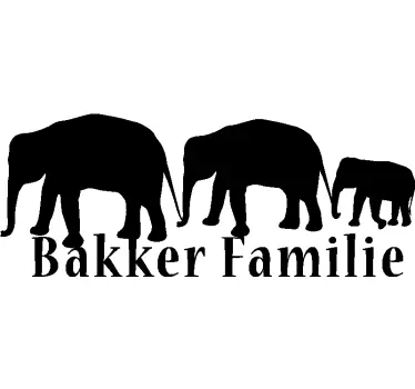 Families van olifanten Wilde dieren stickers - TenStickers