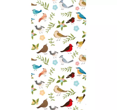 Raamsticker kinderkamer vogels en bloemen - TenStickers