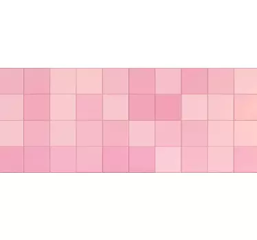 Roze vierkante tegels sticker randen decoratie voor keuken - TenStickers