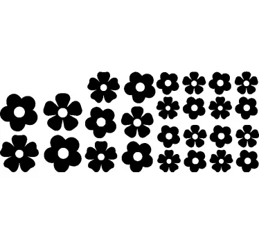 Schattige bloemenset camper stickers - TenStickers