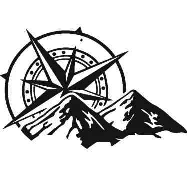 Camper sticker berg kompas - TenStickers