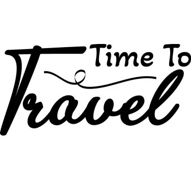 Camper tekst sticker "het is tijd om te reizen" - TenStickers