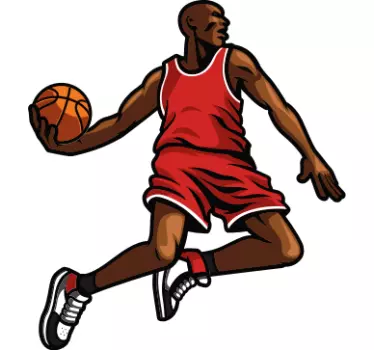 Springerende basketbalspeler Muursticker - TenStickers