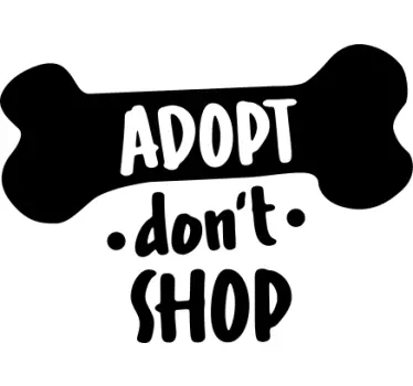 Bot autosticker met de zin Adopteer, niet kopen - TenStickers