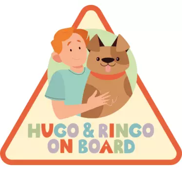 Kind en hond aan boord auto sticker - TenStickers