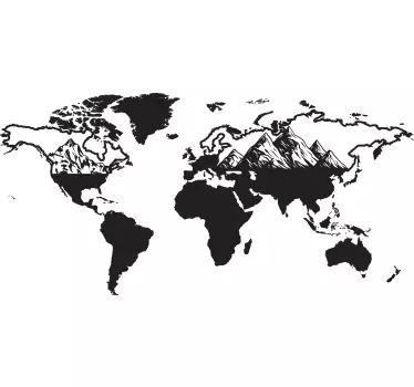 Wereldkaart camper sticker - TenStickers
