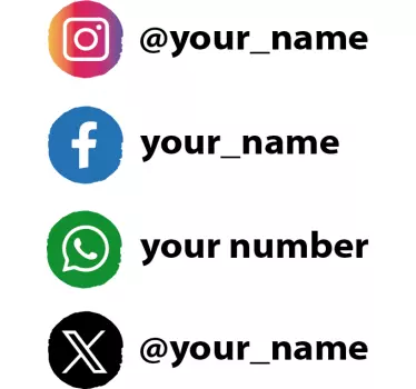 Aanpasbare sociale media etalage stickers - TenStickers