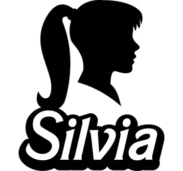 Silhouet meisje met naam sticker laten maken - TenStickers