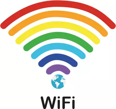 Wifi Regenboog Muursticker - TenStickers