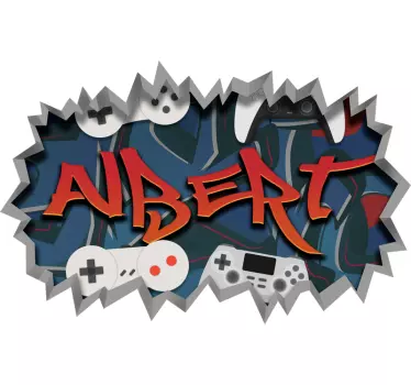 Gamer-graffiti Muursticker tienerkamer - TenStickers