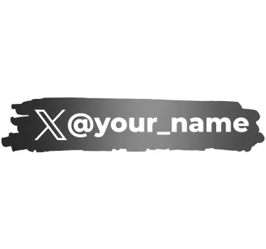 Zwarte sticker aanpasbare twitter naam - TenStickers