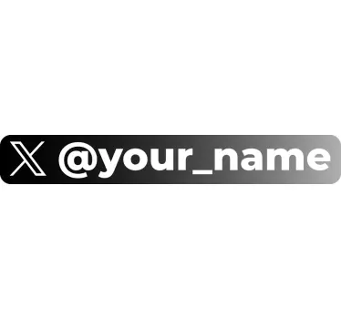 Gepersonaliseerde X twitter symbool naamsticker - TenStickers