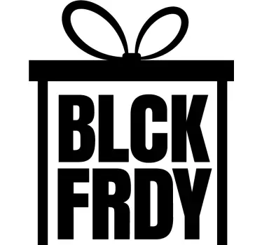 Black friday sticker etalage met cadeau wit - TenStickers
