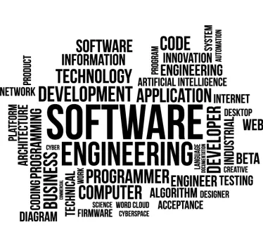 Woordwolk sticker voor software engineering - TenStickers
