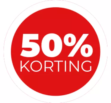 Ronde korting stickers in rood - TenStickers