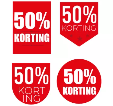 Aanpasbare rode korting stickers voor raam - TenStickers